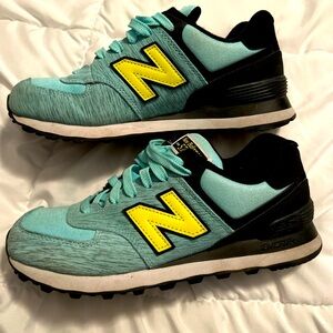 New balance 574 teal/yellow women’s